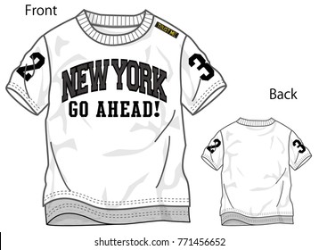 Vector illustration of t-shirt. Front and back views
