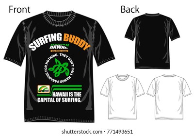 Vector illustration of t-shirt. Front and back views