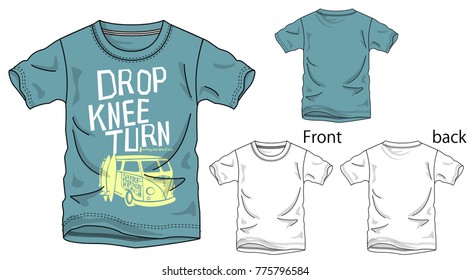 Vector illustration of t-shirt. Front and back views