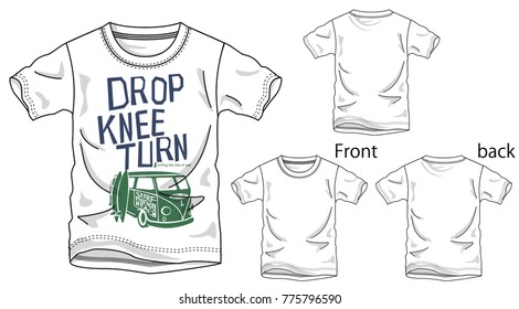 Vector illustration of t-shirt. Front and back views