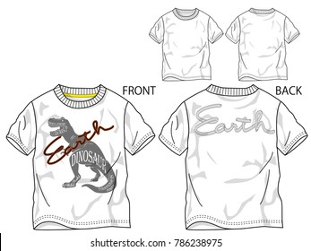 Vector illustration of t-shirt. Front and back views