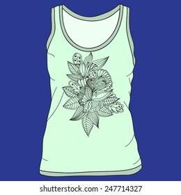 Vector illustration with T-shirt with ornamental print