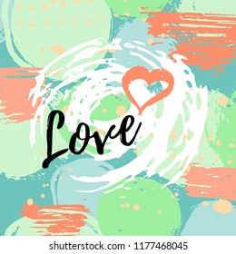 Vector illustration, t-shirt print design. Hand drawn abstract paint background.