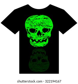 Vector illustration of t-shirt with a skull.