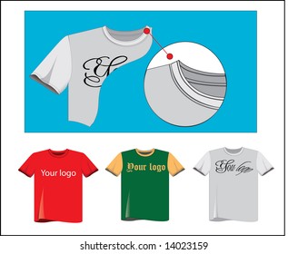 Vector illustration of  t-shirt templates.