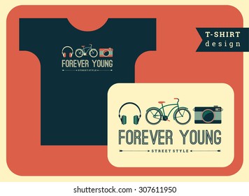 Vector illustration  for t-shirts and other uses. Trendy  Hipster style