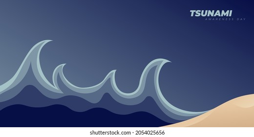 Vector illustration of Tsunami design. World Tsunami Awareness Day background template.