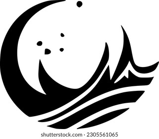 ilustración vectorial del icono de olas de tsunami