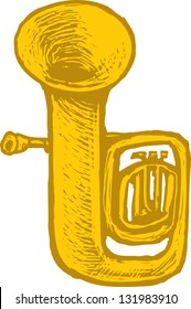Vector illustration of tuba