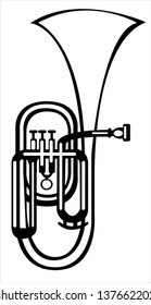 vector illustration tuba alto horn on white background