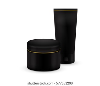 Vector illustration of tube cosmetic. Tube Of Toothpaste, Cream, Gel, Serum or Clean. Product Packing