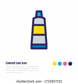 Vector illustration of tube icon colored line. Beautiful entertainment element also can be used as toothpaste icon element.