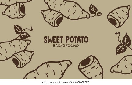 Vector illustration of a tuber pattern, ground yam background illustration design.