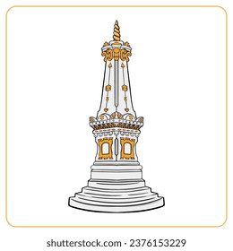 Vector Illustration of Tugu Jogja is a landmark in Special Region of Yogyakarta Indonesia