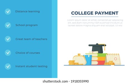Vector illustration of tuition fees. 