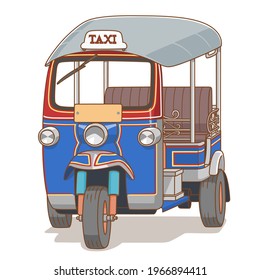 Ilustración vectorial del tuk tuk en Tailandia.