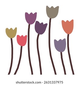 Ilustración vectorial de flor de tulipán
