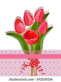 Vector Illustration. Tulip flowers. 