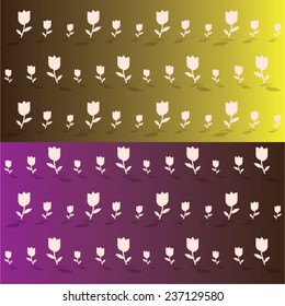 Vector illustration of tulip flowers, isolated on white background