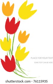 vector illustration with tulip flowers and place for your text