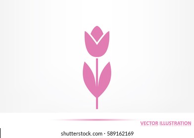 vector illustration of tulip, icon