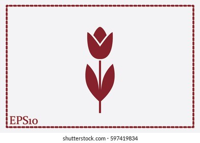 vector illustration of tulip, icon.