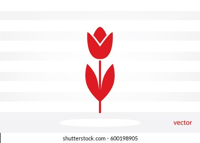 vector illustration of tulip, icon