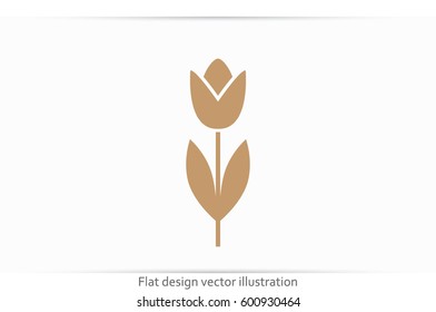 vector illustration of tulip, icon
