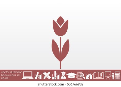 vector illustration of tulip, icon