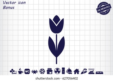 vector illustration of tulip, icon