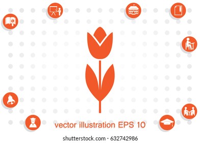 vector illustration of tulip, icon