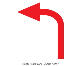 Vector illustration of tun arrows with curved and right-angle turns,color styles design.