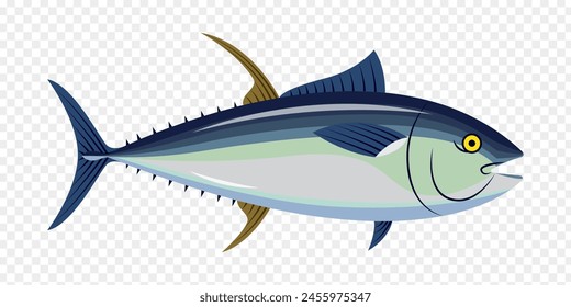 Vector illustration of Tuna fish on transparent background