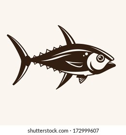 Vector illustration of a Tuna isolated on a light background