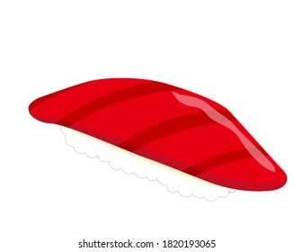 Vector illustration of tuna sushi. 