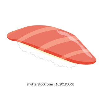Vector illustration of tuna sushi. 