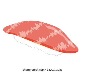 Ilustración vectorial del sushi de atún. 