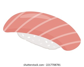 Vector illustration of tuna sushi