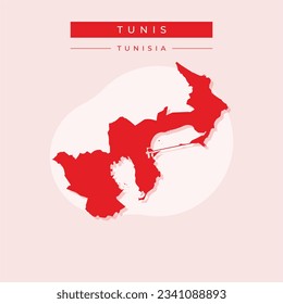 Vector de ilustración del mapa de Túnez Túnez Túnez