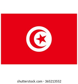 Vector illustration Tunisia flag vector icon. Rectangular national flag of Tunisia. Tunisia flag button