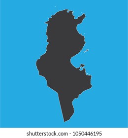 vector illustration of Tunisia map . blue background. eps10.