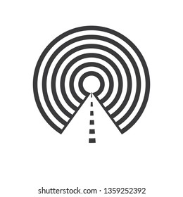 vector illustration tunnel line with circle flat icon