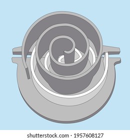 Vector illustration of the turbine device.