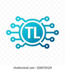 Vektorgrafik der Türkei Lira digitale Währung Symbol in blauer Farbe und transparentem Hintergrund (PNG).