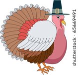 Vector illustration of a Turkey Pilgrim with hat.