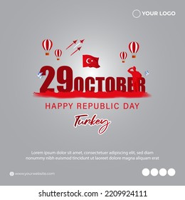 Vector illustration for Turkey Republic Day banner
