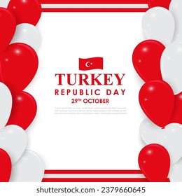 Vector illustration of Turkey Republic Day social media feed template