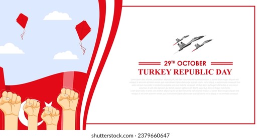 Vector illustration of Turkey Republic Day social media feed template