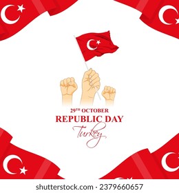Vector illustration of Turkey Republic Day social media feed template