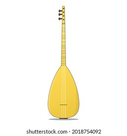 Vector Illustration of Turkish Baglama Saz - Traditional Turkish Instrument
